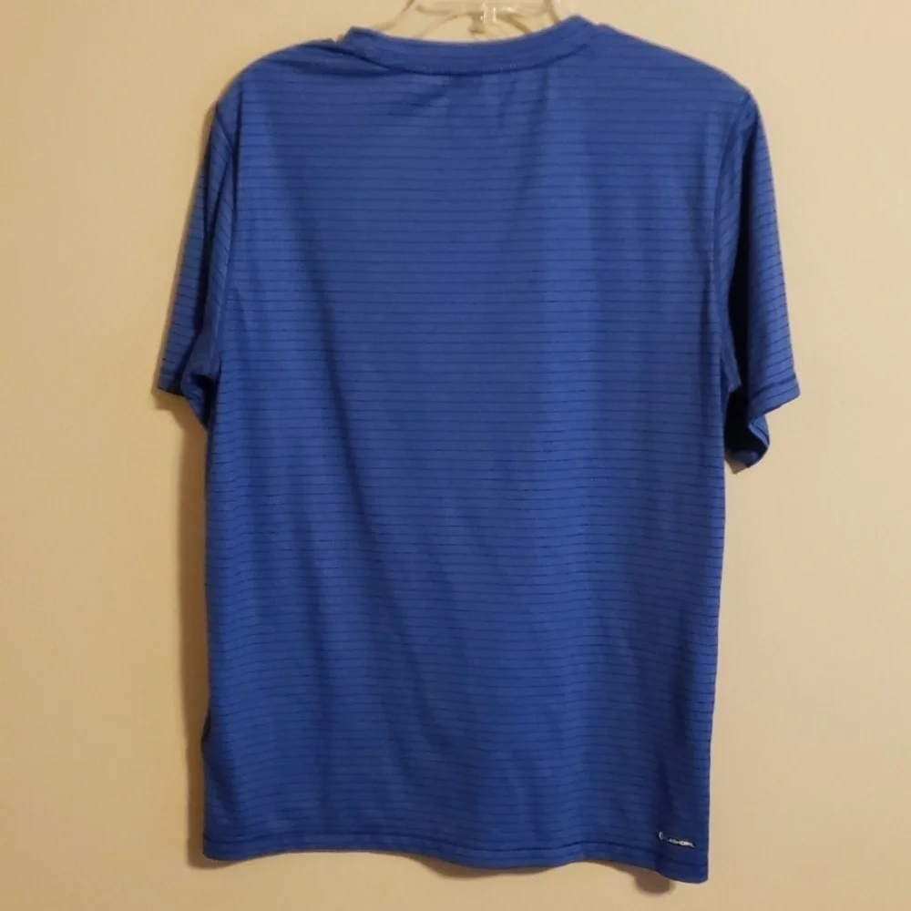 The north face flashdry tshirt blue & black stripe